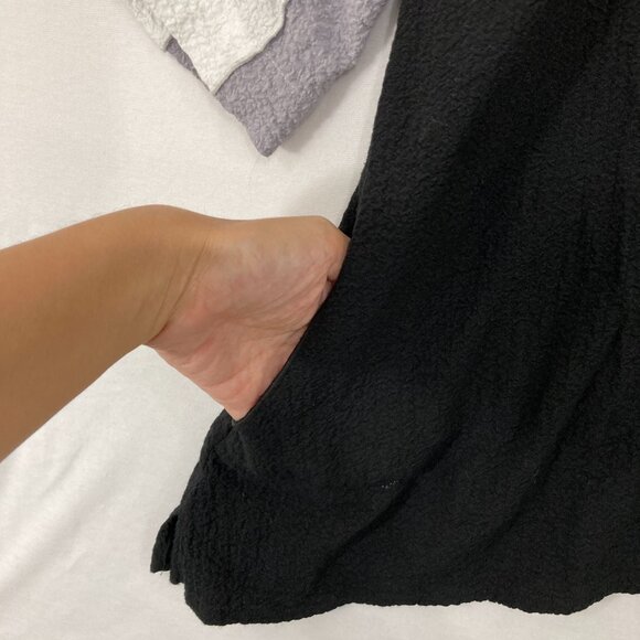 Ali Miles size XL Black Gray Color-Block Quarter Zip 3/4 Sleeve Tunic Top Artsy - Picture 4 of 9